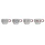 Conjunto de Chávenas de Café DKD Home Decor Vermelho Multicolor Metal Grés Mediterrâneo 190 ml 4 Peças de DKD Home Decor, Can...