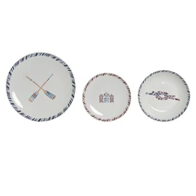 Service de Vaisselle DKD Home Decor Bleu Blanc Bordeaux Porcelaine méditerranéen Marin 18 Pièces de DKD Home Decor, Services ...