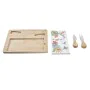 Tabla para Quesos DKD Home Decor Bambú Gres 24,5 x 20 x 1,2 cm (4 Unidades) de DKD Home Decor, Platos y fuentes - Ref: S30369...