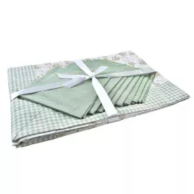 Set de mantelería DKD Home Decor Flores 150 x 250 x 0,5 cm Verde de DKD Home Decor, Manteles - Ref: S3037024, Precio: 23,39 €...