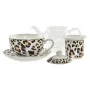 Teapot DKD Home Decor Leopard Crystal Porcelain Brown Transparent White (2 Units) by DKD Home Decor, Tea and coffee sets - Re...