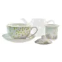 Teiera DKD Home Decor Cristallo Porcellana Rosa Trasparente Bianco Verde (2 Unità) di DKD Home Decor, Servizio da tè e caffè ...