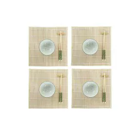 Set de Sushi DKD Home Decor 14,5 x 14,5 x 31 cm Verde Gres Oriental (16 Piezas) de DKD Home Decor, Platos y fuentes - Ref: S3...