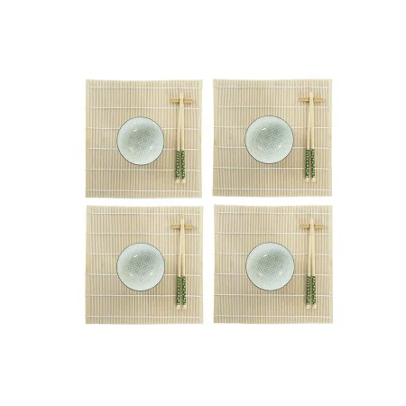 Set per Sushi DKD Home Decor 14,5 x 14,5 x 31 cm Verde Gres Orientale (16 Pezzi) di DKD Home Decor, Piatti e teglie - Rif: S3...