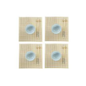 Set per Sushi DKD Home Decor 14,5 x 14,5 x 31 cm Azzurro Bianco Gres Orientale (16 Pezzi) di DKD Home Decor, Piatti e teglie ...