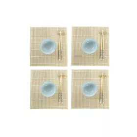 Set de Sushi DKD Home Decor 14,5 x 14,5 x 31 cm Azul Blanco Gres Oriental (16 Piezas) de DKD Home Decor, Platos y fuentes - R...