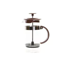 Cafetière with Plunger DKD Home Decor Brown Transparent Stainless steel Borosilicate Glass 350 ml 16 x 9 x 18,5 cm by DKD Hom...