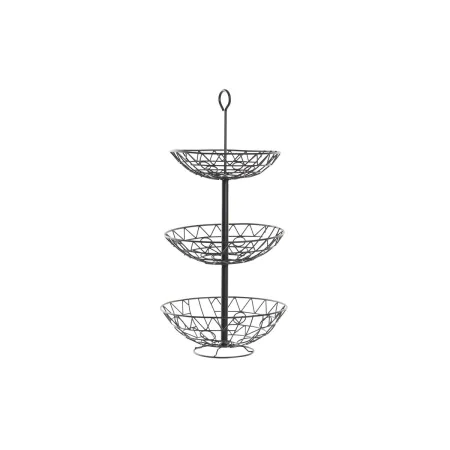 Fruteira DKD Home Decor 28 x 28 x 58 cm Preto Metal de DKD Home Decor, Travessas e taças - Ref: S3037245, Preço: 19,89 €, Des...