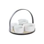 Ensemble à apértif DKD Home Decor Blanc/Noir Métal Bambou Grès Loft 5 Pièces 20 x 20 x 14 cm de DKD Home Decor, Plats et plat...