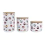 Set di 3 Barattoli DKD Home Decor Naturale Bianco Multicolore Bambù Gres 10 x 10 x 17 cm Cupcake di DKD Home Decor, Conservaz...