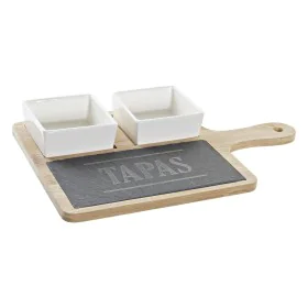 Set da Aperitivo DKD Home Decor Tapas Bambù Gres Lavagna 3 Pezzi 31 x 20 x 5 cm di DKD Home Decor, Piatti e teglie - Rif: S30...