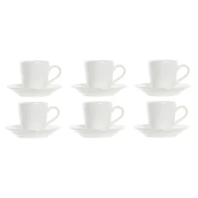 Ensemble de tasses à café DKD Home Decor Naturel Bois d'hévéa Blanc Grès 90 ml de DKD Home Decor, Tasses - Réf : S3037307, Pr...