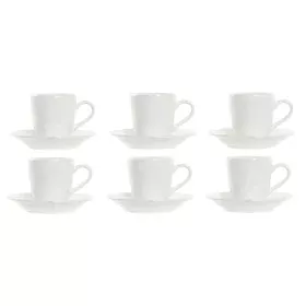 Satz von Kaffeetassen DKD Home Decor natürlich Kautschukholz Weiß Steingut 90 ml von DKD Home Decor, Tassen - Ref: S3037307, ...