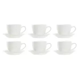 Juego de Tazas de Café DKD Home Decor Natural Madera de caucho Blanco Gres 150 ml de DKD Home Decor, Tazas - Ref: S3037308, P...