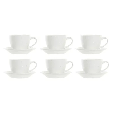 Ensemble de tasses à café DKD Home Decor Naturel Bois d'hévéa Blanc Grès 150 ml de DKD Home Decor, Tasses - Réf : S3037308, P...