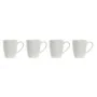 Ensemble de 4 mugs DKD Home Decor Blanc Naturel Bois d'hévéa Grès 300 ml 19 x 13 x 31 cm de DKD Home Decor, Tasses - Réf : S3...