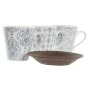 Juego de Tazas de Café DKD Home Decor Azul Marrón Madera de caucho Blanco Gres 150 ml de DKD Home Decor, Tazas - Ref: S303731...