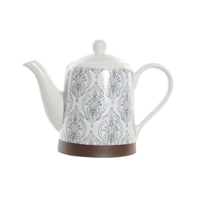 Bule DKD Home Decor Azul Branco Castanho Madeira da borracha Grés de DKD Home Decor, Serviço de chá e café - Ref: S3037313, P...