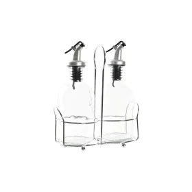 Aceitera DKD Home Decor Vinagrera Transparente Metal Cristal (2 Unidades) (2 pcs) de DKD Home Decor, Dosificadores de aliño y...