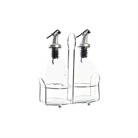 Galheteiro DKD Home Decor Galheteiro Transparente Metal Cristal (2 Unidades) (2 pcs) de DKD Home Decor, Dosificadores de molh...