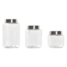 Set mit 3 Kanistern DKD Home Decor 750 ml 8,5 x 8,5 x 18 cm von DKD Home Decor, Lagerung von Lebensmitteln - Ref: S3037354, P...