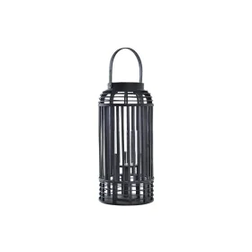 Lanterne DKD Home Decor Verre Noir Bambou (24 x 24 x 51 cm) de DKD Home Decor, Bougeoirs et chandeliers - Réf : S3037585, Pri...