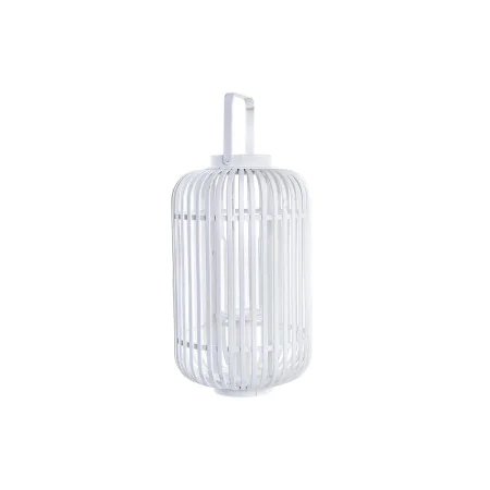 Farol DKD Home Decor Cristal Blanco Bambú (28 x 28 x 47 cm) de DKD Home Decor, Candelabros y portavelas - Ref: S3037587, Prec...