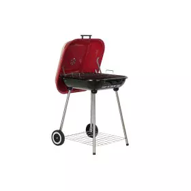 Barbecue a Carbone con Coperchio e Ruote DKD Home Decor Rosso Nero Metallo Acciaio 30 x 40 cm 60 x 57 x 80 cm (60 x 57 x 80 c...