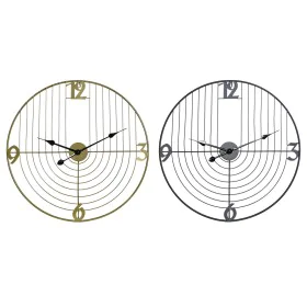 Wall Clock DKD Home Decor Black Golden Metal 60 x 3 x 60 cm Modern (2 Units) by DKD Home Decor, Wall Clocks - Ref: S3037673, ...