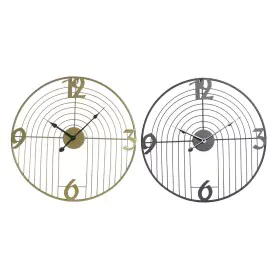 Wall Clock DKD Home Decor Black Golden Metal Modern 45 x 3 x 45 cm (2 Units) by DKD Home Decor, Wall Clocks - Ref: S3037674, ...