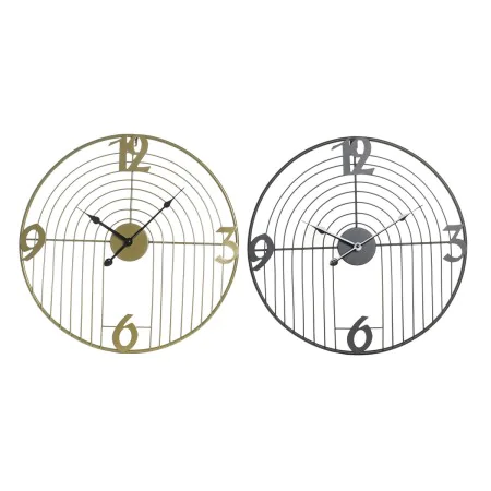 Orologio da Parete DKD Home Decor Nero Dorato Metallo Moderno 45 x 3 x 45 cm (2 Unità) di DKD Home Decor, Orologi da parete -...