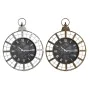 Reloj de Pared DKD Home Decor 60 x 6,5 x 78 cm Cristal Plateado Negro Dorado Hierro (2 Unidades) de DKD Home Decor, Relojes d...