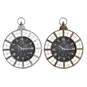 Horloge Murale DKD Home Decor 60 x 6,5 x 78 cm Verre Argenté Noir Doré Fer (2 Unités) de DKD Home Decor, Pendules murales - R...