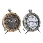 Horloge de table DKD Home Decor Mappemonde 22 x 17 x 29 cm Verre Argenté Noir Doré Blanc Fer (2 Unités) de DKD Home Decor, Pe...