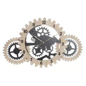 Orologio da Parete DKD Home Decor Naturale Nero MDF Ingranaggi (70 x 4 x 45 cm) di DKD Home Decor, Orologi da parete - Rif: S...