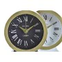 Horloge de table DKD Home Decor Blanc Noir Verre Fer 12 x 6 x 13 cm (2 Unités) de DKD Home Decor, Pendulettes de bureau - Réf...