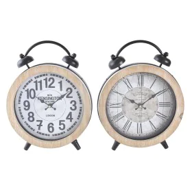 Table clock DKD Home Decor 25,8 x 8 x 32 cm Natural White Iron Traditional MDF Wood (2 Units) by DKD Home Decor, Desk & Shelf...