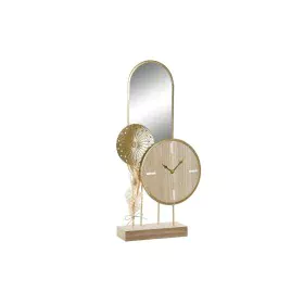 Reloj de Mesa DKD Home Decor 26 x 8 x 53 cm Espejo Natural Dorado Metal Madera MDF de DKD Home Decor, Relojes de escritorio -...