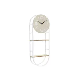 Horloge Murale DKD Home Decor Naturel Métal MDF Blanc (25,5 x 11,5 x 71 cm) de DKD Home Decor, Pendules murales - Réf : S3037...