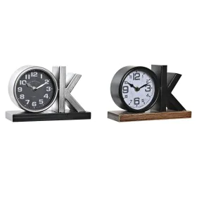 Table clock DKD Home Decor 23 x 8 x 15 cm Silver Black Iron (2 Units) by DKD Home Decor, Desk & Shelf Clocks - Ref: S3037766,...