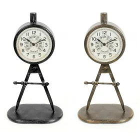 Table clock DKD Home Decor 17 x 8 x 31 cm Black Golden Iron PVC Loft (2 Units) by DKD Home Decor, Desk & Shelf Clocks - Ref: ...