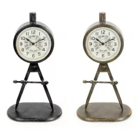 Reloj de Mesa DKD Home Decor 17 x 8 x 31 cm Negro Dorado Hierro PVC Loft (2 Unidades) de DKD Home Decor, Relojes de escritori...