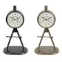 Horloge de table DKD Home Decor 17 x 8 x 31 cm Noir Doré Fer PVC Loft (2 Unités) de DKD Home Decor, Pendulettes de bureau - R...