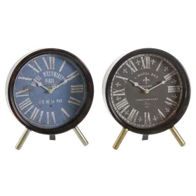 Horloge de table DKD Home Decor Bleu Noir Multicouleur Métal Verre Vintage 20,5 x 5 x 24 cm (2 Unités) de DKD Home Decor, Pen...