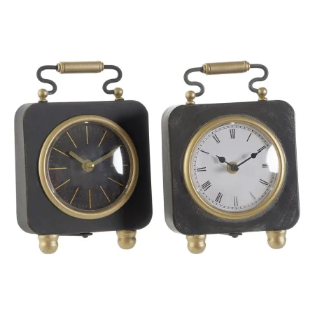 Reloj de Mesa DKD Home Decor Negro Plateado PVC Metal Plástico 14,5 x 5 x 21 cm (2 Unidades) de DKD Home Decor, Relojes de es...