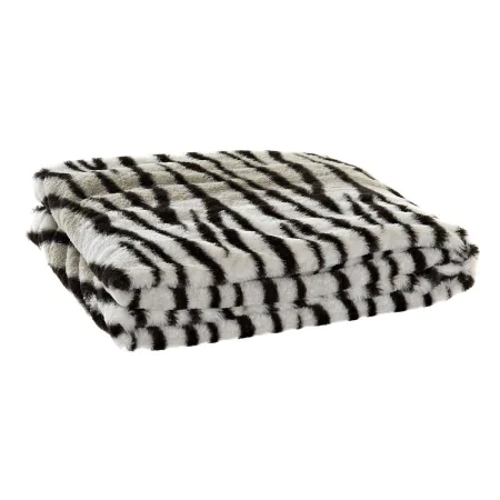 Manta DKD Home Decor Salvaje 130 x 170 x 2 cm Negro Gris Blanco Colonial de DKD Home Decor, Mantas y colchas - Ref: S3037952,...