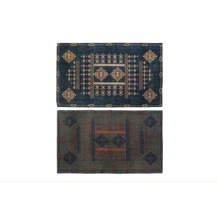 Tapis DKD Home Decor 120 x 180 x 0,4 cm Bleu Orange Polyester Arabe (2 Unités) de DKD Home Decor, Tapis - Réf : S3037974, Pri...