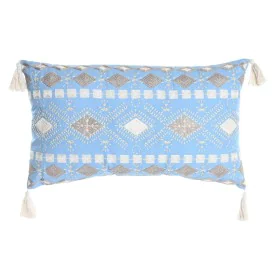 Coussin DKD Home Decor 60 x 15 x 35 cm Bleu Blanc de DKD Home Decor, Coussins - Réf : S3038098, Prix : 25,16 €, Remise : %