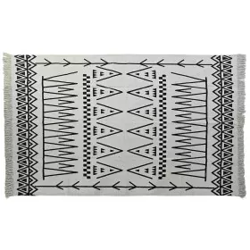 Alfombra DKD Home Decor 160 x 250 x 0,7 cm Negro Poliéster Algodón Blanco Ikat Boho de DKD Home Decor, Alfombras infantiles -...