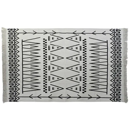 Alfombra DKD Home Decor 160 x 250 x 0,7 cm Negro Poliéster Algodón Blanco Ikat Boho de DKD Home Decor, Alfombras infantiles -...